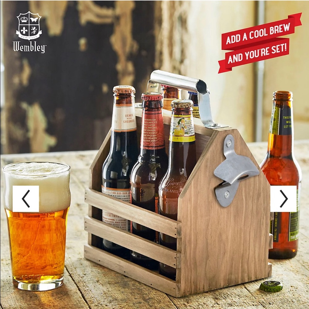 Wembley Deluxe 6-Bottle Caddy, NEW